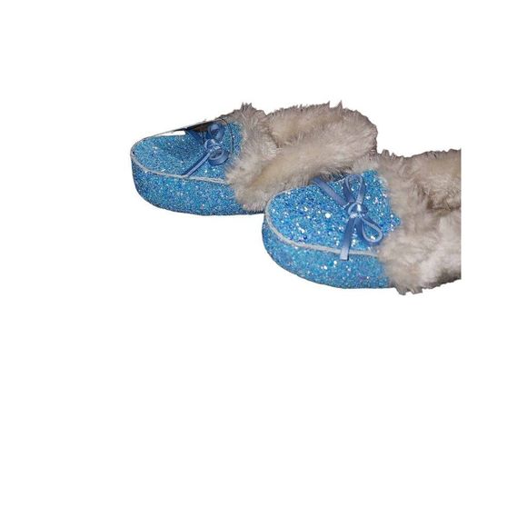 Cat & Jack Glitter Moccasins Slipper Shoes Size 8 - Picture 4 of 8